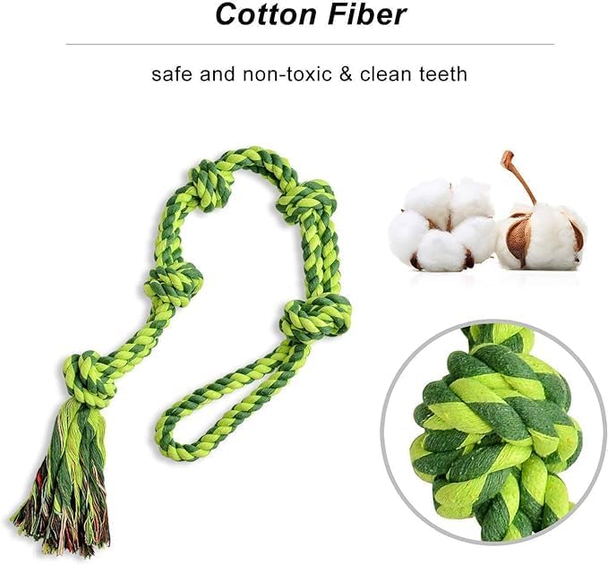 SHARLOVY Dog Toys for Large Dogs and Aggressive Chewers, Indestructible XL Durable Dog Toy,5-Knot Rope Tug,Heavy Duty Chew Sturdy Cotton Knot Rope Toy for Large Breed Dogs-Mewly Pet