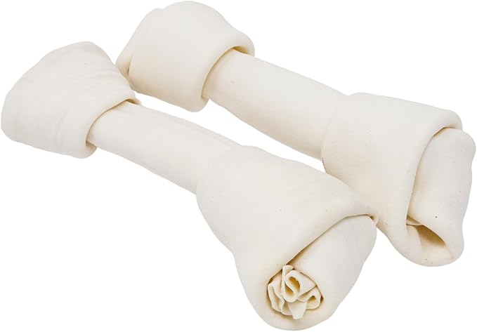 hotspot pets 10 Inch Large Rawhide Dog Bones - Made from Grass Fed Cows - Long Lasting Chews Great for Dental & Oral Care - Bones for Aggressive Chewers & Large Dogs (10 Inch - 2 Count)-Mewly Pet