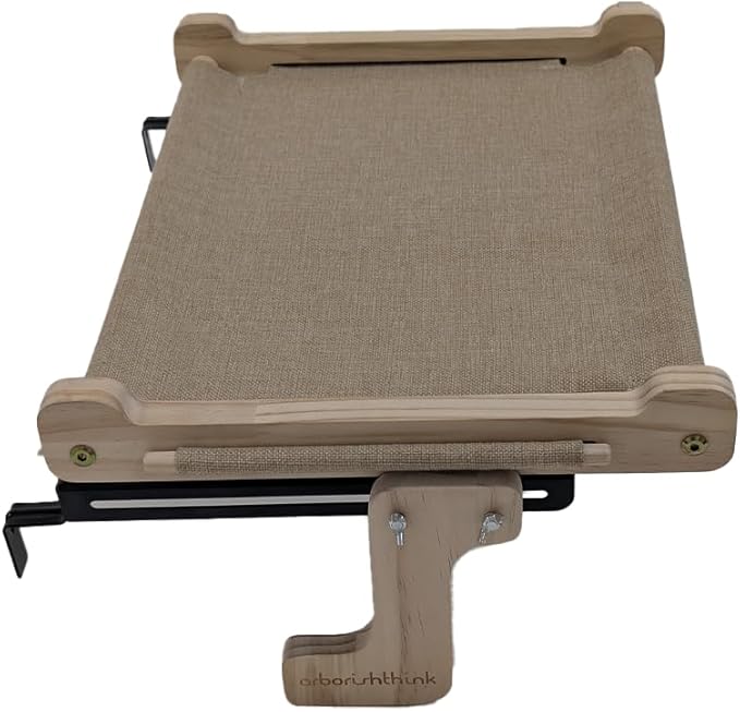 aborishthink Adjustable Cat Window Perch | Sturdy Cat Hammock Window Seat Durable Wood & Metal Frame | Breathable Cover | Ideal for Large & Heavy Cats | Easy Installation for Windowsill-Mewly Pet