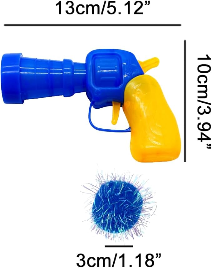 30 Pieces Sparkle Pom Pom Balls with Ball Bloster for Cat - Interactive Glitter Balls, Multicolor, Size of 1.2 inches, Best as Kitten Play Toys-Mewly Pet