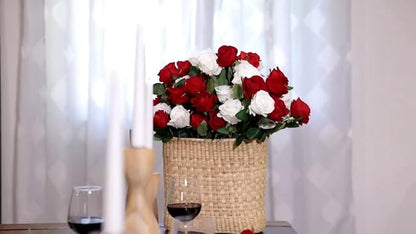 60 Pcs Artificial Roses Bulk Velvet Silk White Roses White Roses for Wedding Centerpieces Bridal Bouquet Mohter's Day Valentine's Day Home Decor (60, White)