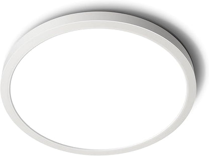 SunRider LED Flush Mount Ceiling Light Fixture, 5000K Daylight White, 2400LM, 12 Inch 24W White Round Flat Bedroom Lights, 240W Equiv. Non-Dimmable