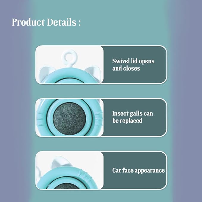 SLLOS Catnip Toys Balls 3 Pcs,Happy Planet 360°Rotating,Cat Energy Ball, Edible Kitten Silvervine Toys for Cats Lick, Healthy Kitty Teeth Cleaning Dental Chew Toys, Cat Wall Treats(Blue)-Mewly Pet