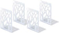 Book Ends, Bookends, Bookends for Shelves, Bookend, Book Ends for Heavy Books, White Metal Book Shelf Holder Home Decorative, Book Stoppers for Shelves, Bookend Supports 2 Pair