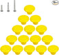 HUAMULAN 15PCS Yellow Glossy Ceramic Knobs Button Round Mushroom Cabinet Dresser Vintage Pulls Door Handles Cupboard Wardrobe Drawer, Dia. 1.5 inch (38mm)