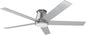 wurzee 60 inch Flush Mount Ceiling Fan Brushed Nickel ceiling fans with lights 6 Speeds DC Reversible Motor, Timing, Dimmable, 5 Blades for Bedroom,Living Room Dining Room Patio