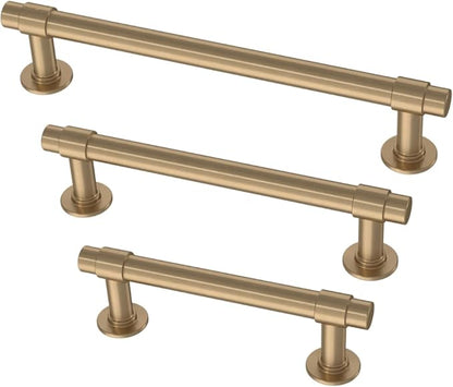 Franklin Brass - Francisco Champagne Bronze Gold Cabinet Handles 3 Inch (3") Hole Center Pulls | Easy Install, Durable Hardware for Kitchen Cabinet Door, Drawers, Dresser Pull, Furniture (10 Pack)