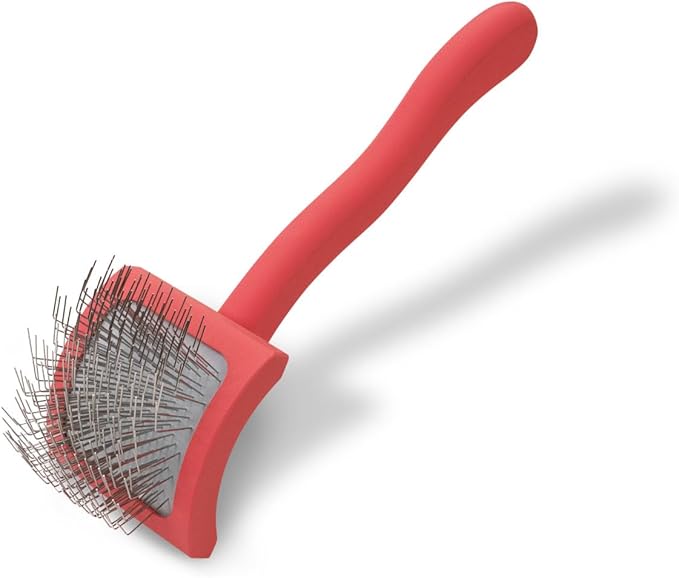 Chris Christensen Baby G Dog Slicker Brush for Dogs (Goldendoodles, Labradoodles, Poodles), Groom Like a Professional, Fluff Detangle Style, Saves Time Energy, Coral, Small-Mewly Pet