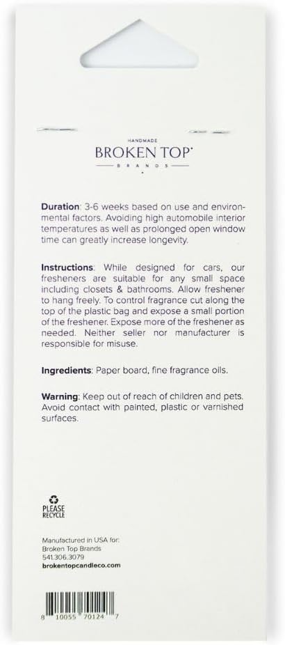 Broken Top Botanical Car Air Freshener Variety Pack, 6 Pack (2 Coconut Sandalwood, 2 Saguaro Cactus, 2 Sea Salt Surf)-Mewly Pet