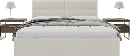 Vänt Upholstered Wall Panels - King/Cal King Size Wall Mounted Headboards - Micro Suede Neutral Sand - Twin/King - Set of 4 Panels (Each Individual Panel 39"x11.5")