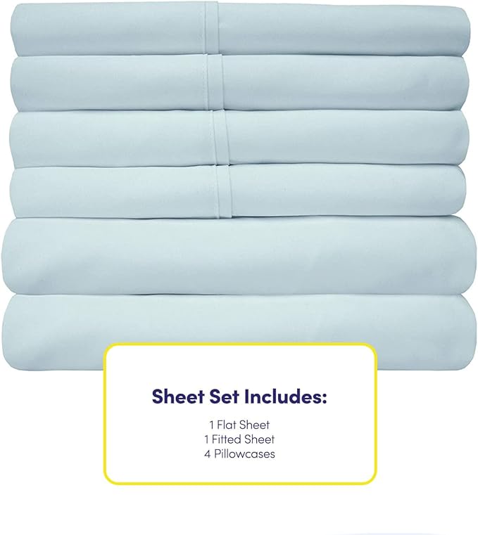 Cal King Size Bed Sheets - 6 Piece 1500 Supreme Collection Fine Brushed Microfiber Deep Pocket California King Sheet Set Bedding - 2 Extra Pillow Cases, Great Value, California King, Aqua