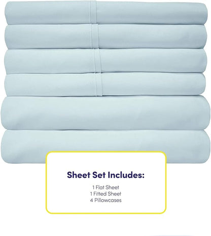 Queen Sheets Aqua - 6 Piece 1500 Supreme Collection Fine Brushed Microfiber Deep Pocket Queen Sheet Set Bedding - 2 Extra Pillow Cases, Great Value, Queen, Aqua