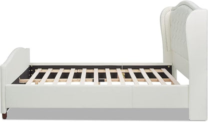 Jennifer Taylor Home Fontana Wingback Upholstered Platform Bed Frame