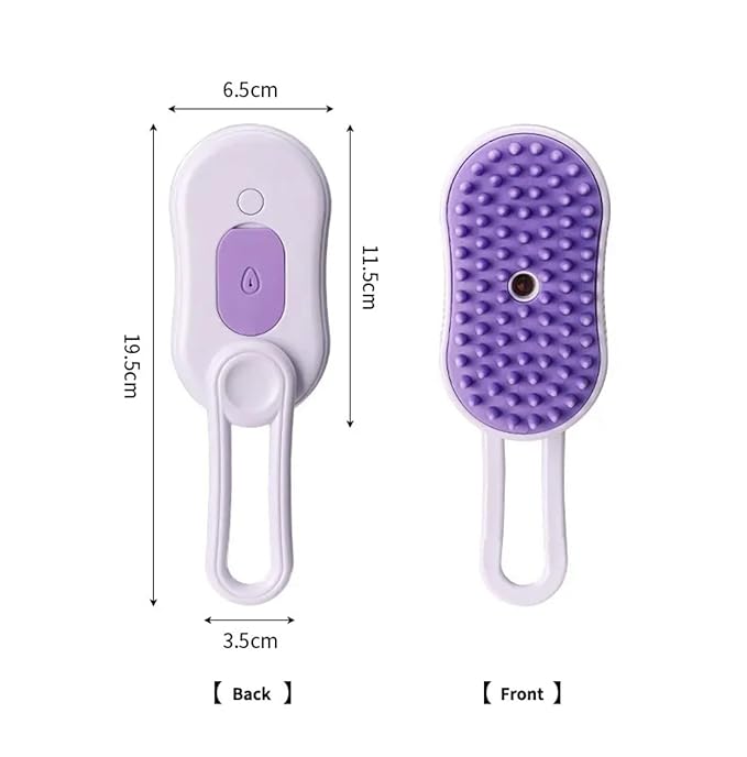 4 in 1 Cat Steam Brush Rechargeable pet spray comb Steam Brush for Cats and Dogs, Massage, Cleaning, Shedding & Combing Multifunctional Hair Removal Anti Static Grooming Tool for home (Purple)-Mewly Pet