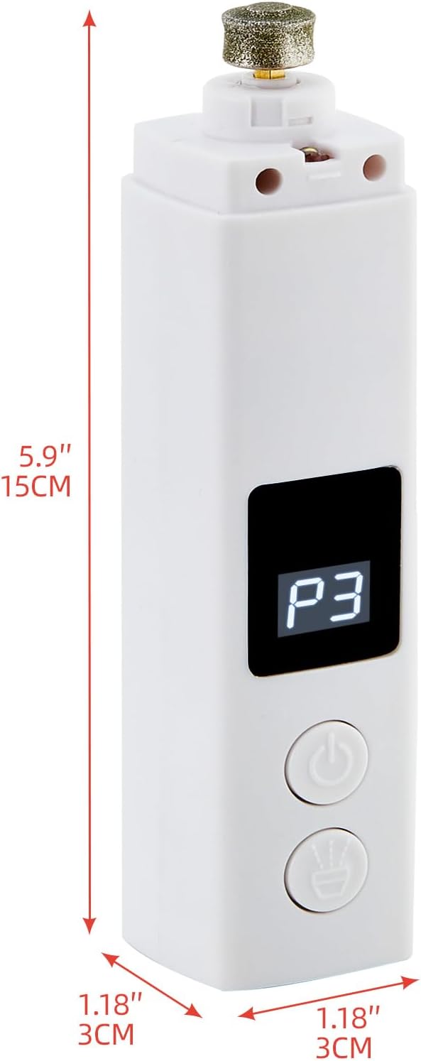 Dog Nail Grinder with 4-Speeds,Pet Claw Trimmers with 2 Modes Lighting UV, Nail Clippers for Small Medium and Large Dogs and Cats, Animal Nail Care,Grooming (White)-Mewly Pet