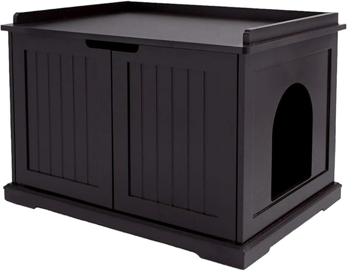 unipaws Cat Litter Box Enclosure Furniture, Cat Washroom, Hidden Litter Box Cover, Cabinet for Large Cat, Dog Proof Cat Litter Boxes, Hideaway Litter Box, Cat House-Mewly Pet