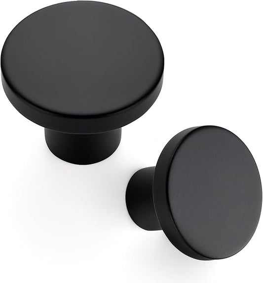Ravinte 50 Pack Cabinet Knobs Black Kitchen Cabinet Knobs Round Dresser Drawer Pulls Closet Door Pulls 1-1/5 Inch