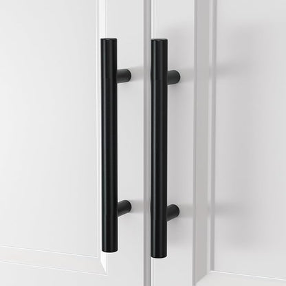 homdiy Black Cabinet Handles 30Pack 6-1/4inch Hole Center Kitchen Drawer Pulls and Knobs Stainless Steel Cabinet Hardware for Bathroom, Cupboard