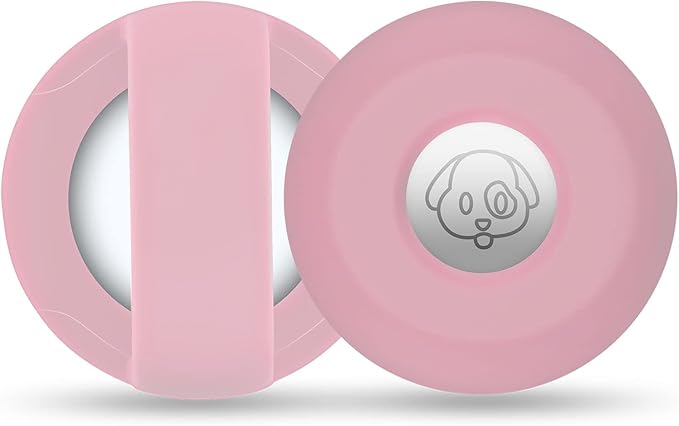 Airtag Holder for Dog Collar, Cibaabo Silicone Air Tag Case Cover Compatible with Apple Airtags for 0.8-1.2inch Cat Pet Collar Harness Loop-Mewly Pet