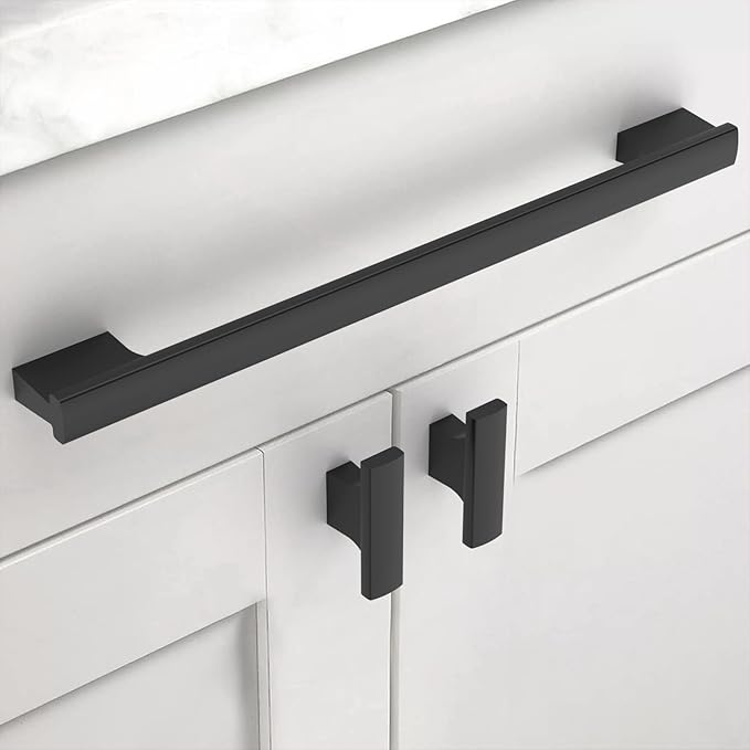 Asidrama 10 Pack 9 Inch(228mm) Matte Black Kitchen Cabinet Handles, Cabinet Pulls Kitchen Cabinet Hardware for Cupboard Drawer Pulls