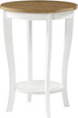 Convenience Concepts American Heritage Round End Table, Driftwood / White