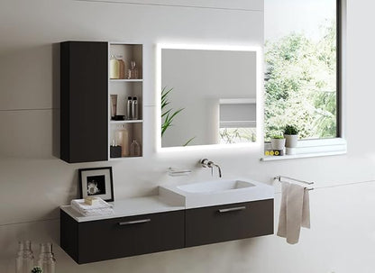 36x36 Inch LED Bathroom Mirror - 3 Colors, Dimmable, Anti-Fog, Wall Mounted Smart Vanity Mirror