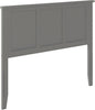 AFI, Madison Full Solid Wood Panel Headboard with Attachable Charger, Grey