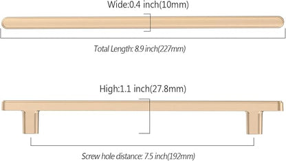 10 Pack 7.5 Inch(192mm) Kitchen Cabinet Handles Champagne Bronze Cabinet Pulls Champagne Gold Kitchen Cabinet Hardware Drawer Pulls for Cupboard Wardrobe
