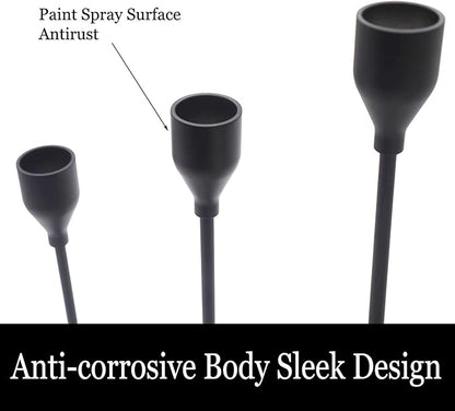 Denique Candlestick Holders 2 Sets, 6 PCS Matte Black Taper Candle Holders, Candlestick Holders Set for Table Centerpiece Vintage Modern Candle Holders for Home Wedding Decoration