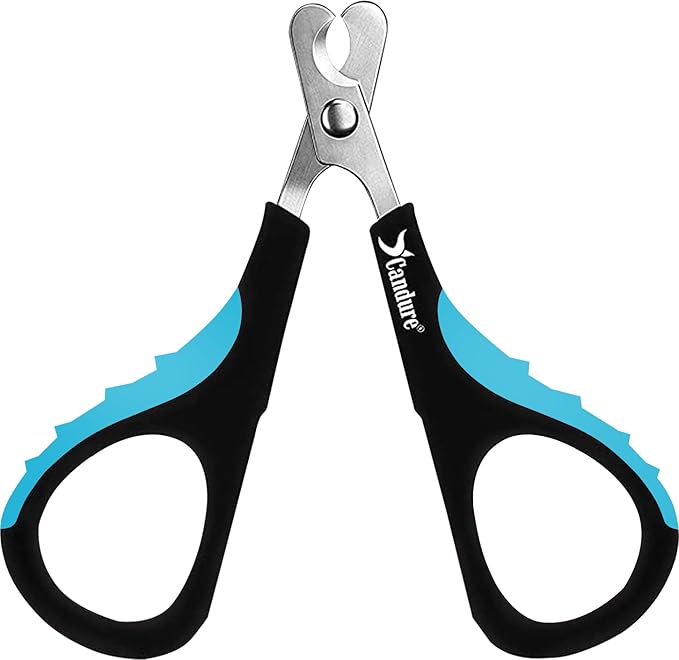 Candure Cat Nail Clipper Stainless Steel Cat Claw Trimmers for Rabbits, Guinea Pigs, Birds, Puppies, Kittens and Small Animals Pet Nail Clipper for Professional and Home Use (Blue)-Mewly Pet