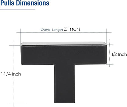 JOY DECOR 10 Pack Cabinet Knobs, Black Cabinet Handles, 2 Inch Kitchen Knobs, Single Hole Drawer Hardware for Dresser Drawers