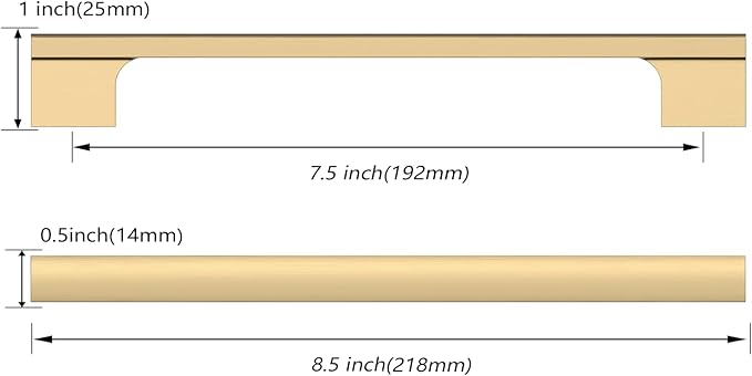 Asidrama 10 Pack 7.5 Inch(192mm) Champagne Bronze Cabinet pulls Kitchen Cabinet Handles, Cabinet Pulls Kitchen Cabinet Hardware for Cupboard Drawer Pulls