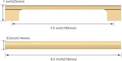 Asidrama 10 Pack 7.5 Inch(192mm) Champagne Bronze Cabinet pulls Kitchen Cabinet Handles, Cabinet Pulls Kitchen Cabinet Hardware for Cupboard Drawer Pulls