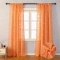 MYSKY HOME Pom Pom Orange Sheer Curtains for Bedroom Girls Room Curtains 72 Inches Long for Nursery Kids Light Filtering Boho Window Drapes, Rod Pocket, 38" Wide, 2 Panels