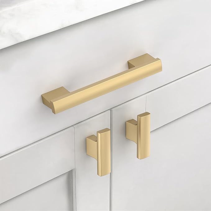 Asidrama 10 Pack 4 Inch(102mm) Champagne Bronze Cabinet pulls Kitchen Cabinet Handles, Cabinet Pulls Kitchen Cabinet Hardware for Cupboard Drawer Pulls