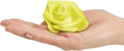 Juvale Artificial Foam Roses - 100-Pack Stemless, Yellow, 3-Inch Diameter - Faux Flowers for Vase Displays, Wedding Decor & Centerpiece Table Decorations