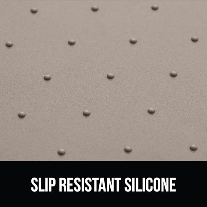 GORILLA GRIP 100% Waterproof Raised Edge BPA Free Silicone Pet Feeding Mat, Dog Cat Food Mats Contain Spills Protects Floors, Placemats for Cats and Dogs Water Bowl, Pets Accessories 28x18 Beige-Mewly Pet