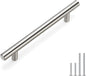 homdiy 128mm Cabinet Handles Brushed Nickel Cabinet Pulls 201BSS Drawer Handles Square Drawer Pulls for Kitchen Cupboard Door, Bedroom Dresser Drawer Bathroom Wardrobe Hardware 1 Pack
