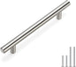 Homdiy 400 Pack Brushed Nickel Door Handles - HD201SN Cabinet Pulls Bar Handles Stainless Steel Hardware for Kitchen, 5in Hole Centers