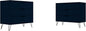 Manhattan Comfort Rockefeller 3 Drawer Dresser for Bedroom Storage, Nursery, Closet, Living Room, Entryway, TV Stand for Screens up to 32 Inches, Anti-Tip Kit Included, Set of 2, Midnight Blue
