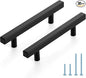 JOY DECOR 30 Pack 4 Inch Matte Black Square Cabinet Handles Stainless Steel Cabinet Hardware Pulls for Kitchen and Drawers with 6-2/5 Inch Overall Length