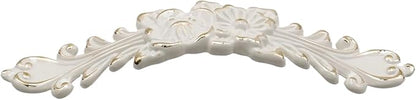 2Pcs Euro Rose Decorative Cabinet Pull Handles, Ivory White, Zinc Alloy, 5" Hole Center