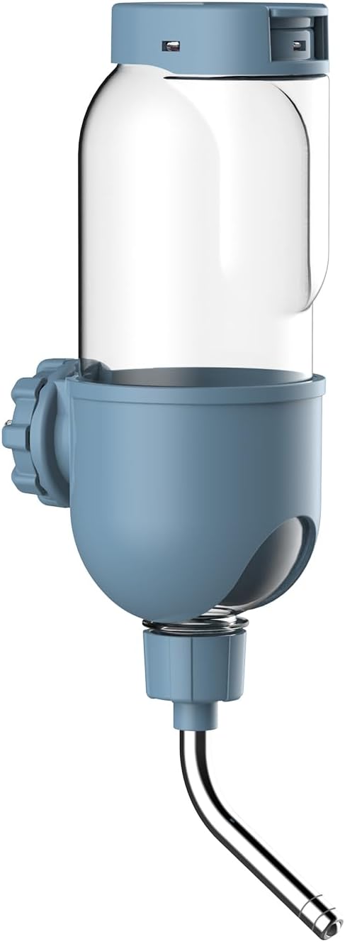 Pet Water Bottle for Cage Crate 26oz Non-Drip Water Dispenser for Small Animal Rabbit Bunny Guinea Pig Chinchilla Ferret Squirrel Hedgehog (Blue, 26oz)-Mewly Pet