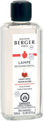 Maison Berger - Candy Apple - Lampe Berger Fragrance Refill Oil for Home Diffusers - Luxury Air Freshener with Red Apple, Caramel & Vanilla Notes - 16.9 Fl Oz (500ml)