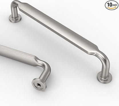 Asidrama 10 Pack 5 Inch(128mm) Brushed Satin Nickel Kitchen Cabinet Handles, Cabinet Pulls Kitchen Cabinet Hardware for Cupboard Drawer Pulls