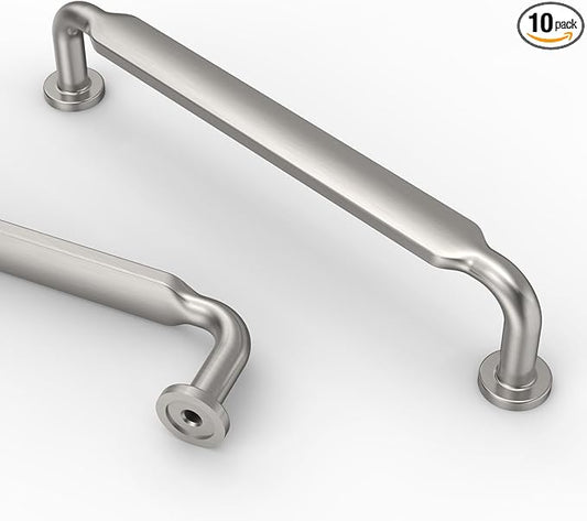 Asidrama 10 Pack 5 Inch(128mm) Brushed Satin Nickel Kitchen Cabinet Handles, Cabinet Pulls Kitchen Cabinet Hardware for Cupboard Drawer Pulls
