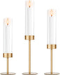 Tall Candle Holders Set of 3, Hurricane Glass Taper Candlestick Holders for Wedding, Christmas Decor, Dining Table, Party Centerpieces