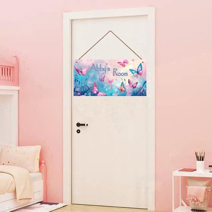 Personalized Sign Butterfly Decor For Girls Room, Fantasy Themed Kids Bedroom Decor, Dreamy Painting Room Décor for Little Man Cave, Wall Decorations For Girls Room Nursery Baby Playroom