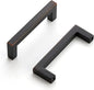 Ravinte 10 Pack Solid Kitchen Cabinet Handles Oil Rubbed Bronze Cabinet Pulls Slim Drawer Pulls with 3 Inch Hole Center Square Bar Kitchen Cabinet Hardware