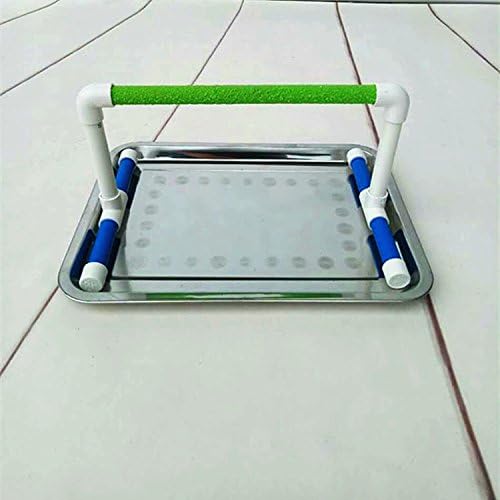 Hypeety Small Bird Parrot Stand Perch Table Top Stand Playground Grind Perch Swing Training Playstand Exercise Chew Toys for Budgies Parakeet Cockatiel Conure Finch (Stainless Steel Tray, L)-Mewly Pet